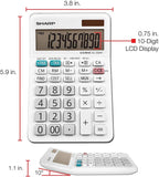Sharp EL-330WB Basic Desktop Calculator, Solar Battery - 5 Pack