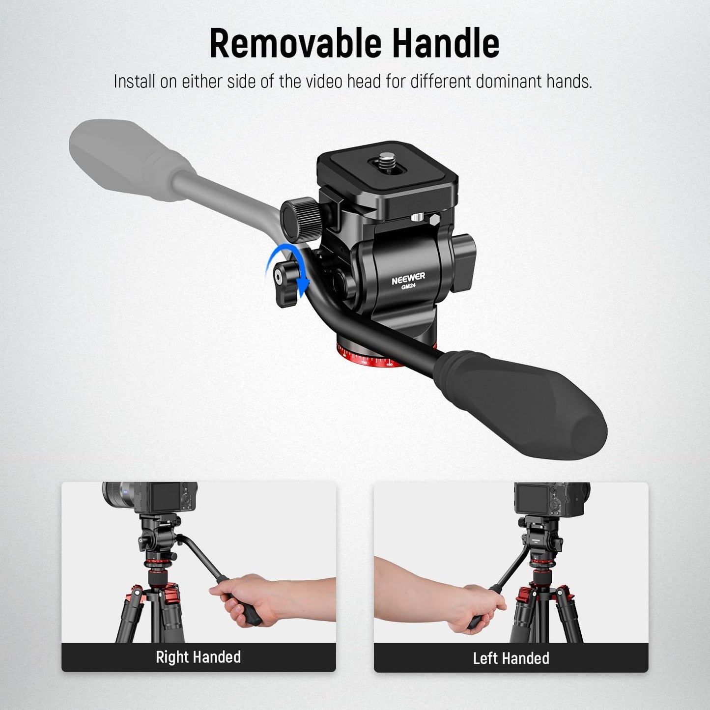 Neewer GM24 Tripod Fluid Head with Quick Release