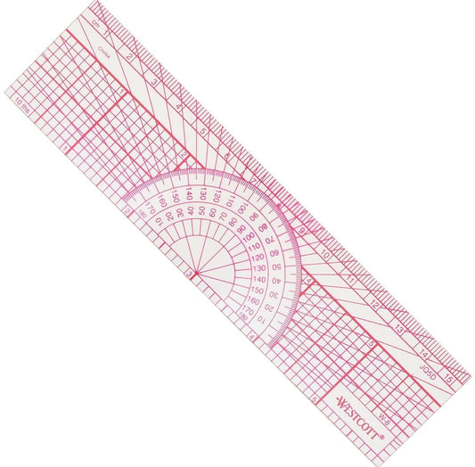 Westcott W-8 Engineer's Protractor Ruler 6-inch