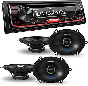 JVC KD-T720BT Bluetooth CD Receiver with Alpine Speakers