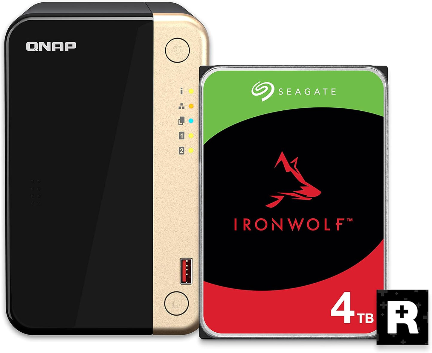 QNAP TS-264-8G-US 2-Bay NAS 4TB Seagate IronWolf RAID Bundle