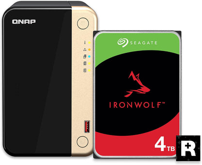 QNAP TS-264-8G-US 2-Bay NAS 4TB Seagate IronWolf RAID Bundle