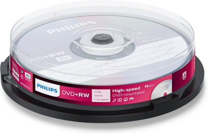 Philips DVD+RW 4.7GB 4X Spindle 10 Pack