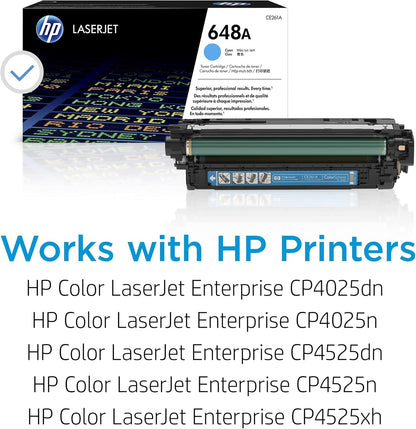 HP CE261A 648A Cyan LaserJet Toner Cartridge