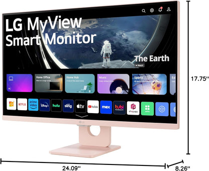 LG 27SR50F-P 27" FHD MyView Smart Monitor - Pink
