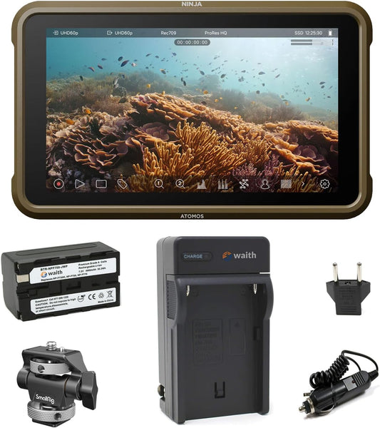 Atomos Ninja 5.2" 4K HDMI Monitor, Battery & Swivel Mount Kit