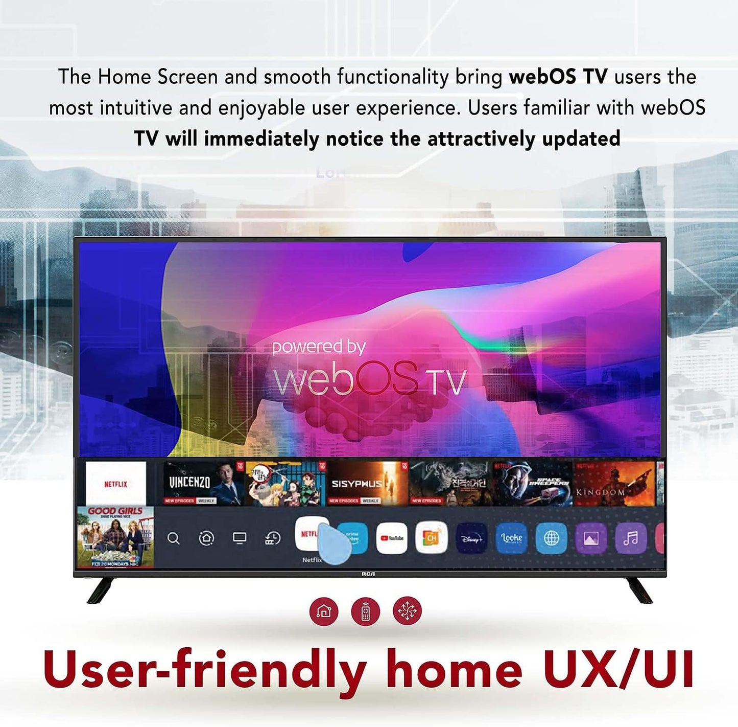 RCA RWOSU8250 82-inch 4K UHD webOS Smart TV