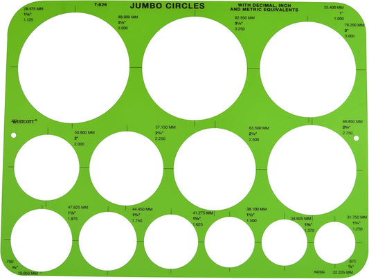 Westcott T-826 Jumbo Circles Template - Drawing Tool