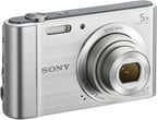Sony DSCW800 20.1MP Digital Camera - Silver (Easy Mode)