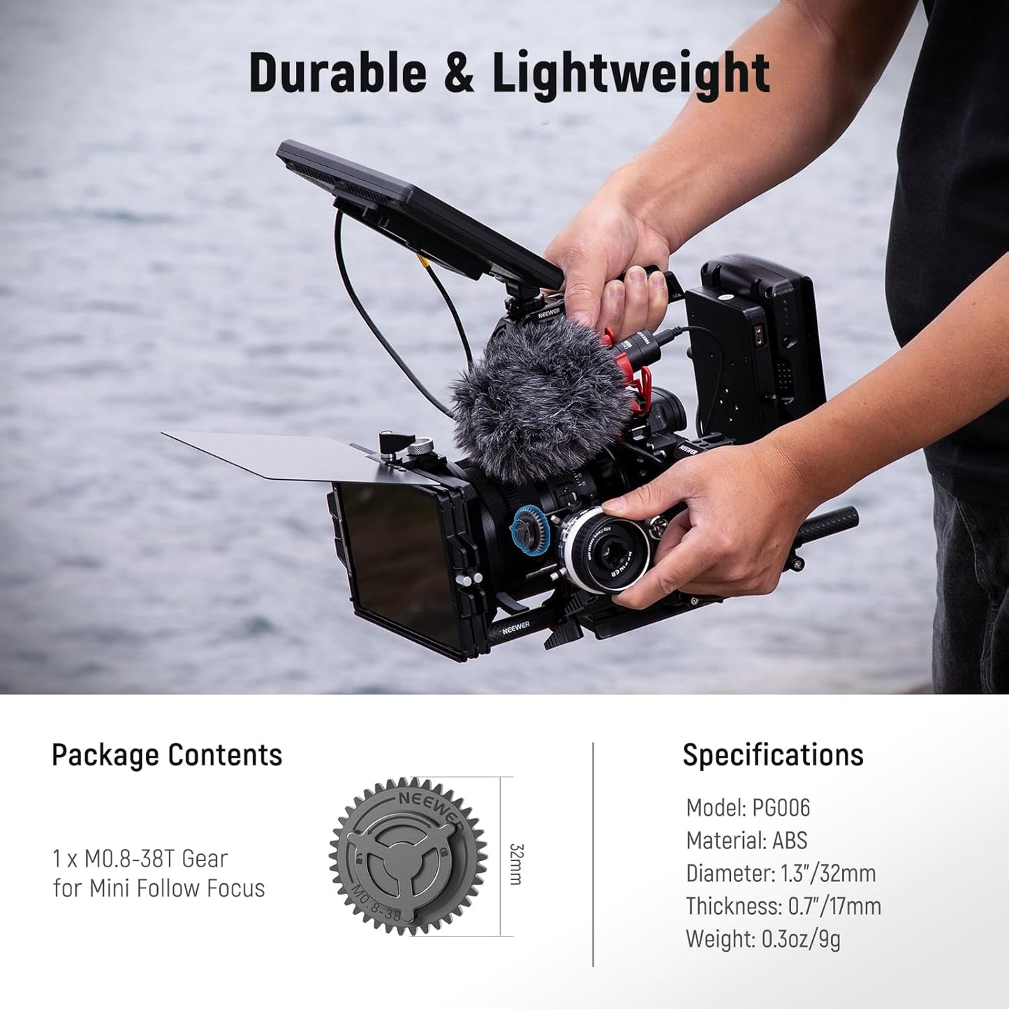 Neewer 10102692 - M0.8-38T Follow Focus Gear - 0.8 MOD, 38 Teeth