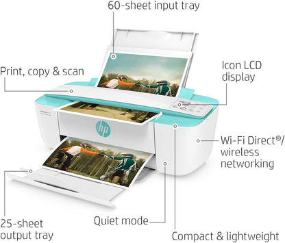 HP DeskJet 3755 Compact Wireless All-in-One Printer (Renewed)