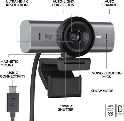 Logitech 960-001545 MX Brio 4K Streaming Webcam Graphite