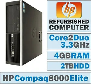 HP Compaq 8000 Elite SFF Core 2 Duo PC: 4GB, 2TB HDD, Win7 Pro