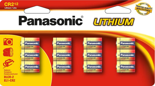 Panasonic CR-2PA/12B CR2 3V Lithium Batteries 12-Pack