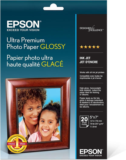 Epson S041945 Ultra Premium Glossy Photo Paper 5x7 20 Sheets