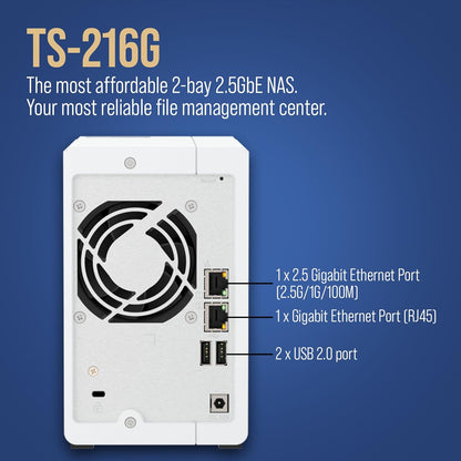 QNAP TS-216G 2-Bay 2.5GbE Home NAS