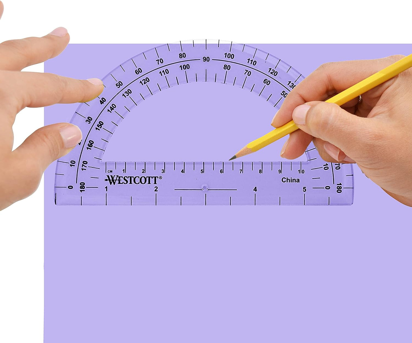 Westcott 11200 6-Inch Clear Plastic Protractor