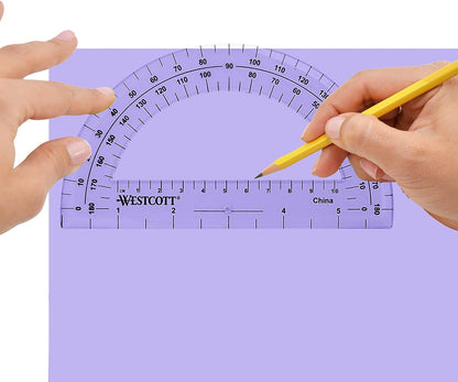 Westcott 11200 6-Inch Clear Plastic Protractor