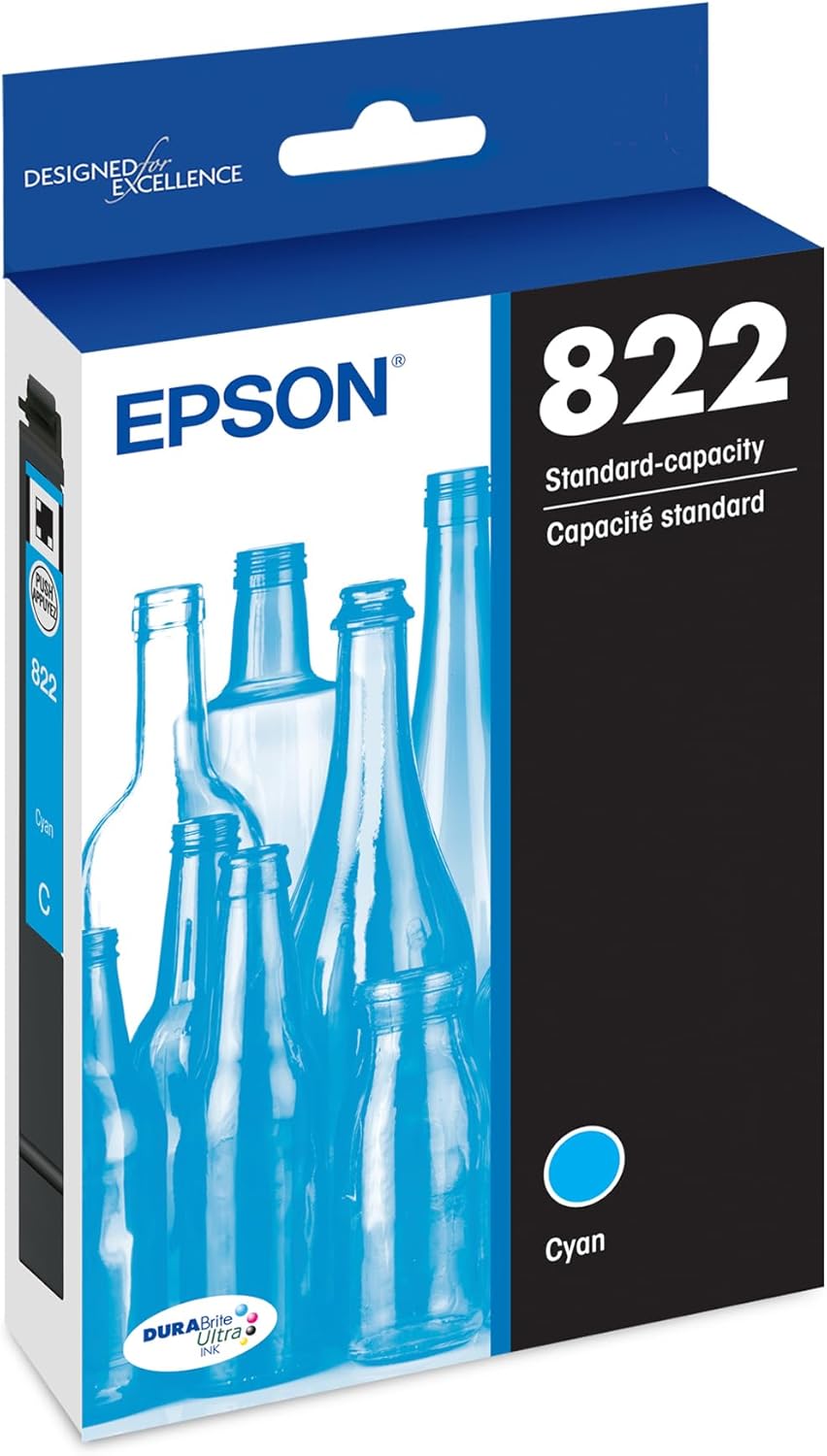 Epson T822220-S 822 Cyan Standard Capacity Ink Cartridge