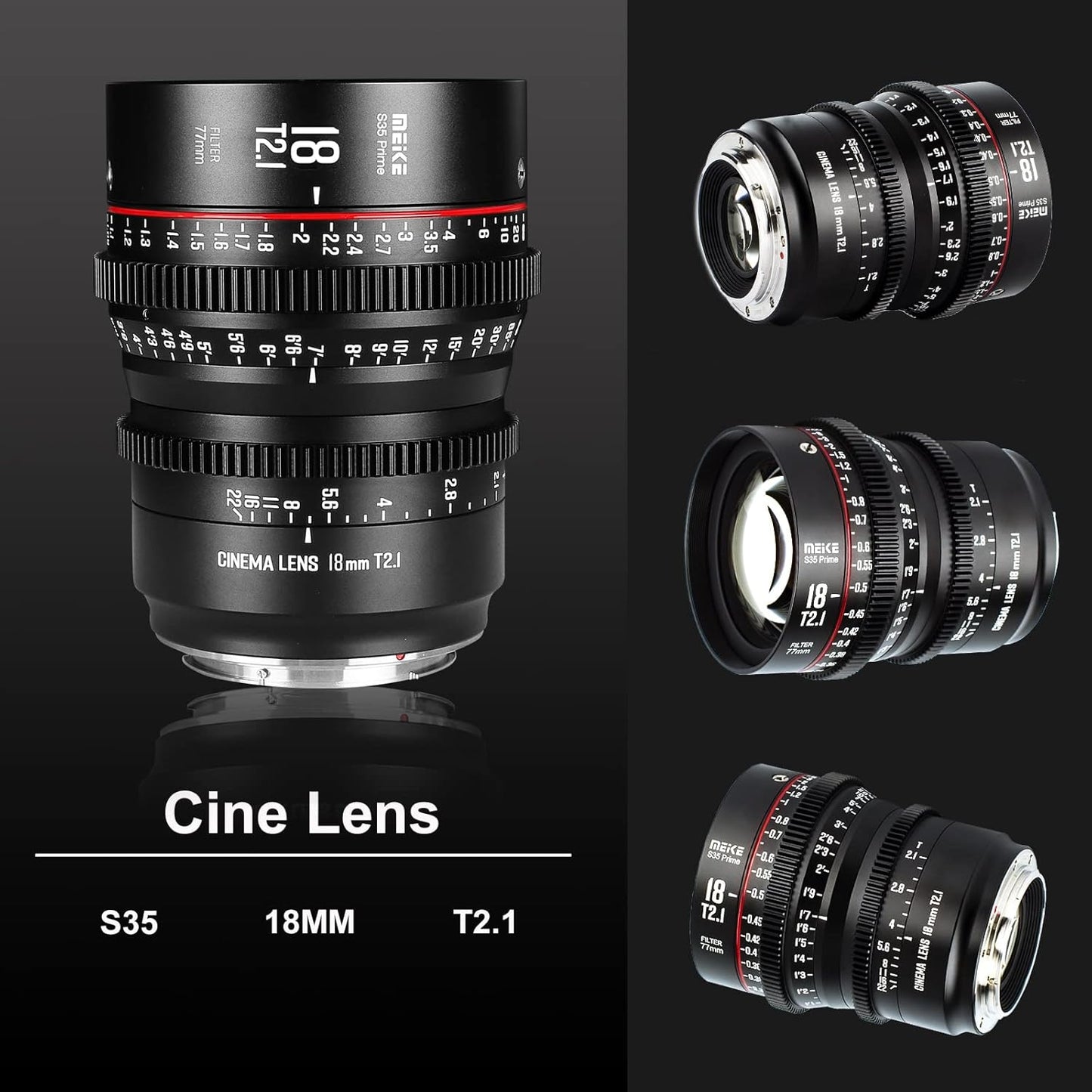 Meike 18mm T2.1 S35 Wide Angle Cinema Lens EF Mount