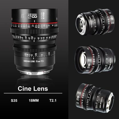 Meike 18mm T2.1 S35 Wide Angle Cinema Lens EF Mount