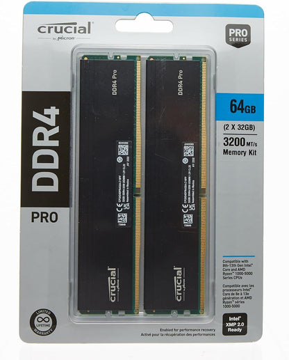 Crucial CP2K32G4DFRA32A 64GB DDR4 Pro Desktop Memory Kit