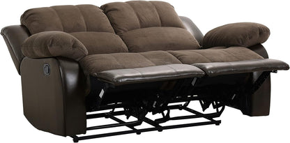 Lexicon 194840172147 Faux Leather Reclining Loveseat Sofa Brown