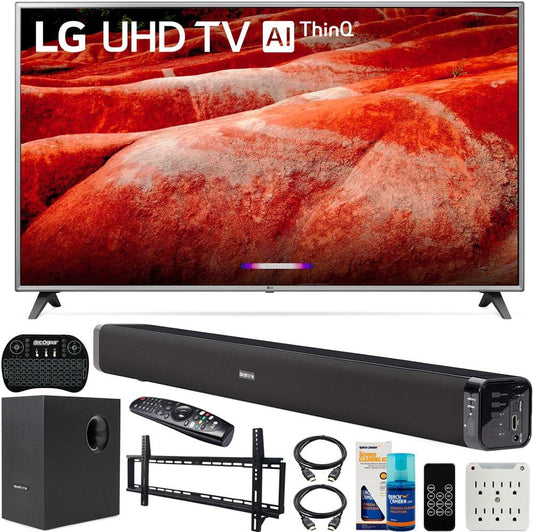 LG E1 75UM7570PUD 75" 4K Smart LED TV w/ Soundbar Bundle