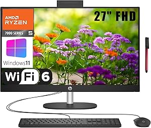 HP 27 AMD Ryzen 5 AIO Desktop 1TB SSD Bundle