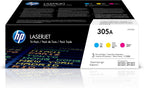 HP CF370AM 305A Cyan Magenta Yellow Toner Cartridge 3-Pack