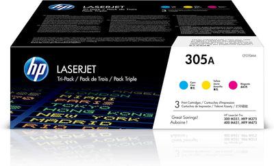 HP CF370AM 305A Cyan Magenta Yellow Toner Cartridge 3-Pack