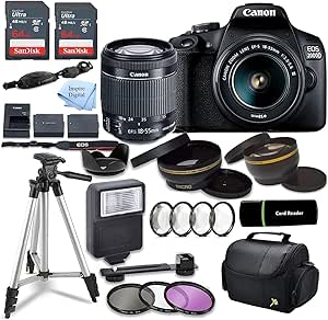 Canon EOS 2000D Rebel T7 DSLR 18-55mm Lens Bundle (Renewed)
