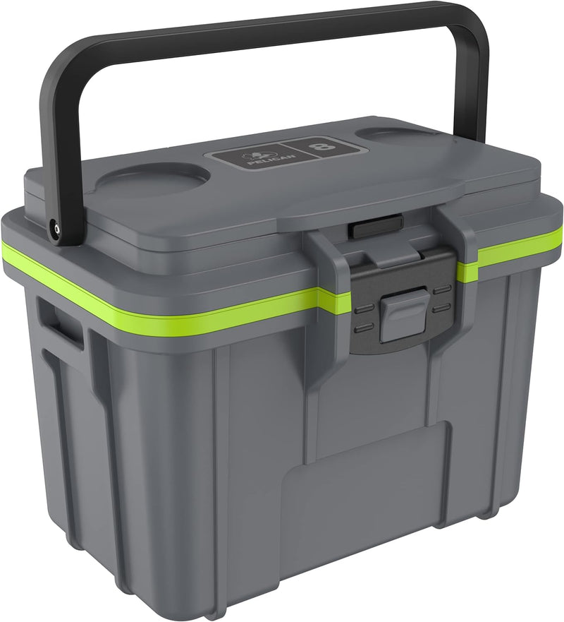 Pelican 8 QT Cooler Personal Lunch Box - Gray/Green — main product image