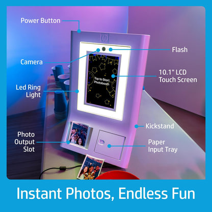 HP AMZHPSPPBK18W Sprocket Photo Booth Printer Bundle