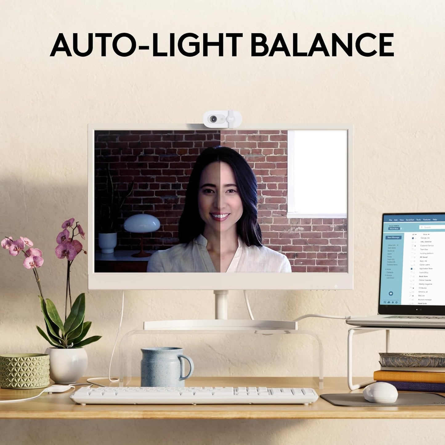Logitech 960-001616 Brio 100 Full HD 1080p Webcam - Off White