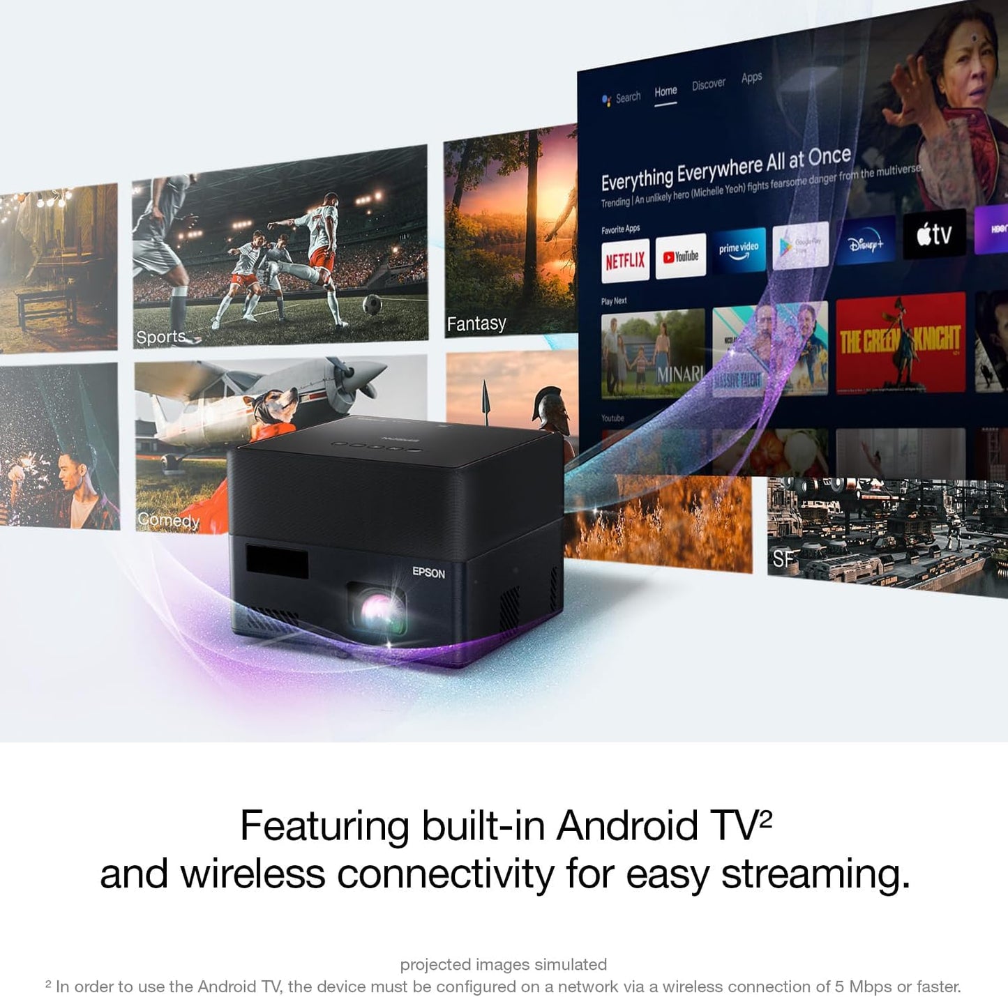 Epson EF12 EpiqVision Mini Smart Streaming Projector (Renewed)