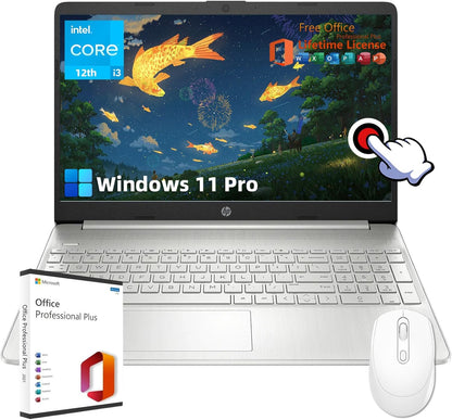 HP i3 Touchscreen Laptop with Lifetime Office License