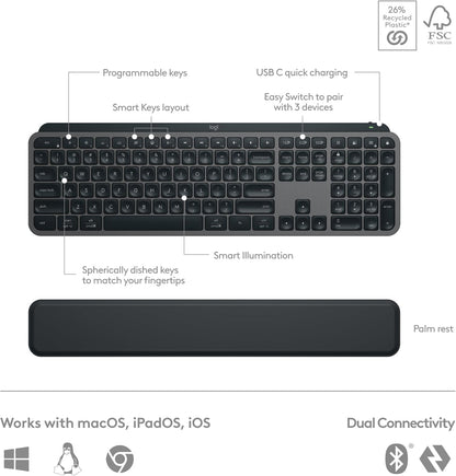 Logitech 920-011889 MX Keys S Wireless Keyboard Mouse Combo
