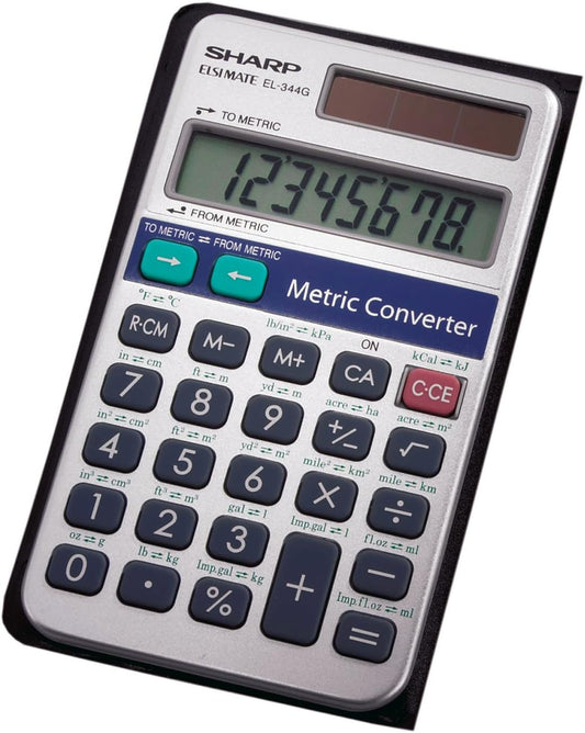 Sharp EL344RB Metric Conversion Wallet Calculator