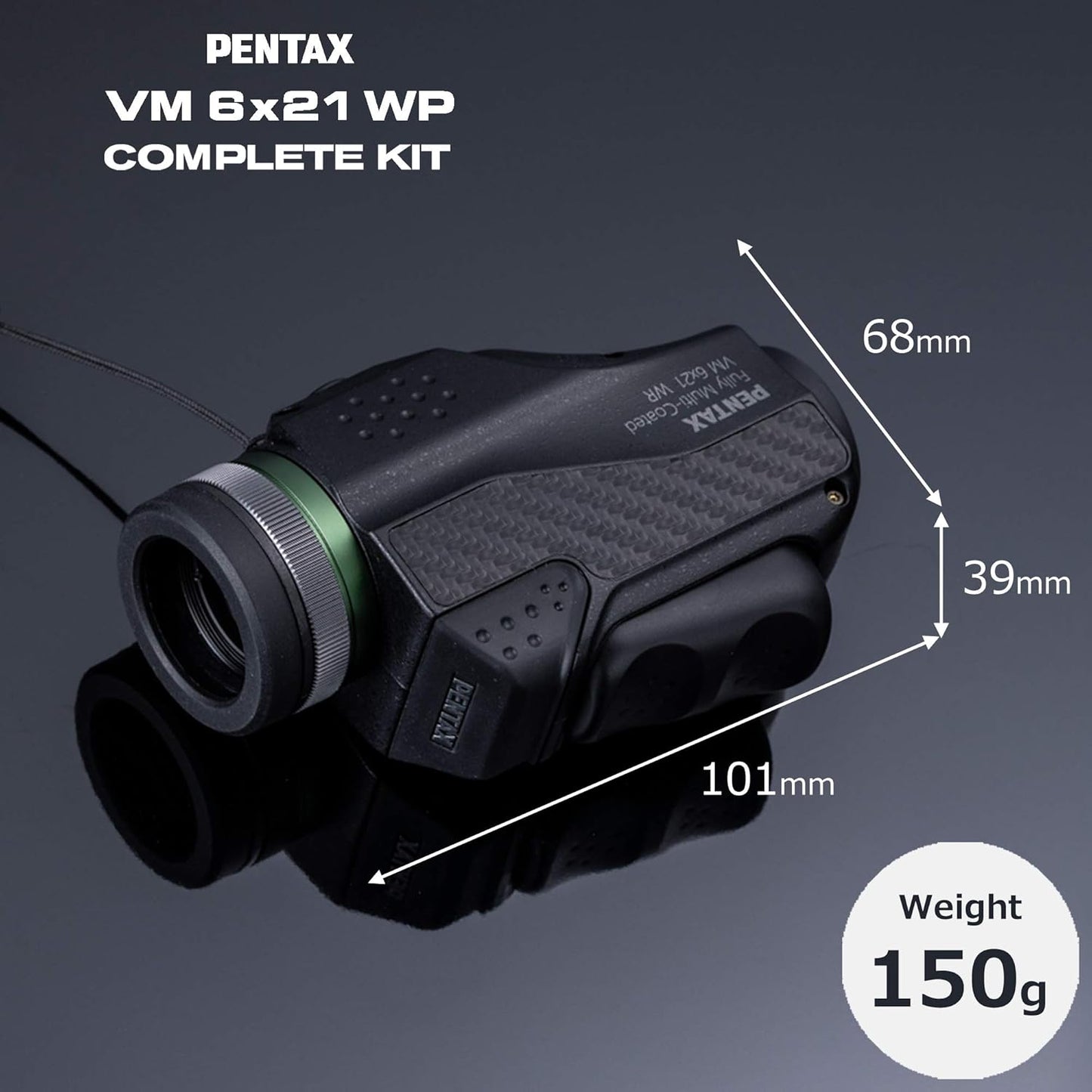 Pentax 63621 Monocular VM 6x21 WP Complete Smartphone Kit