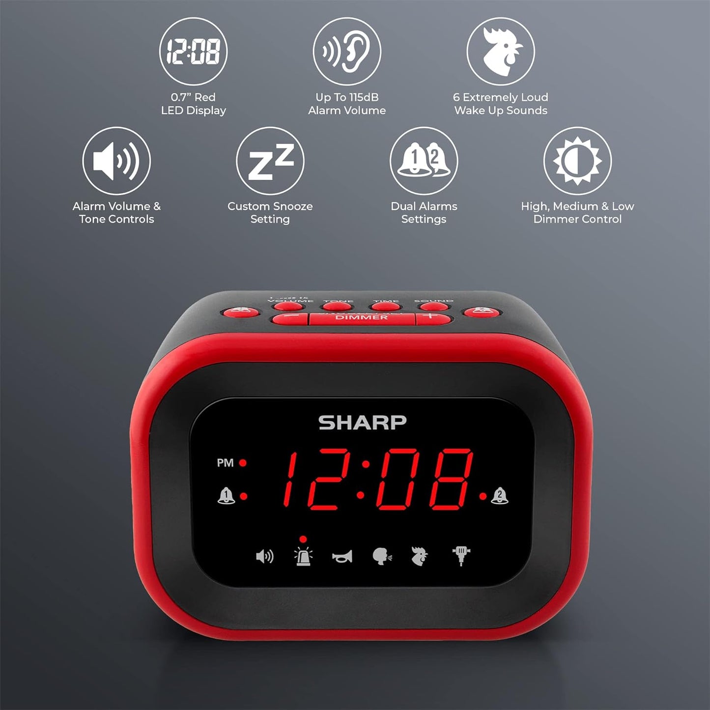 Sharp Big Bang Alarm Clock Super Loud 115db