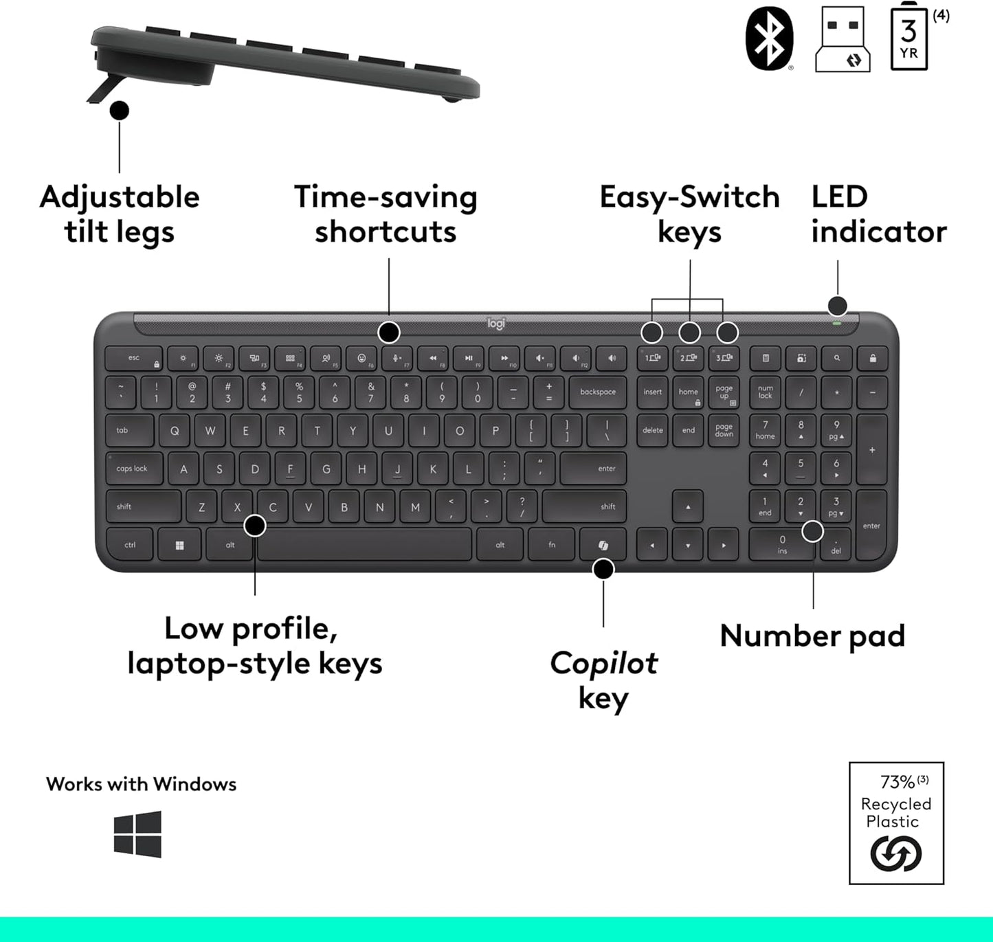 Logitech 920-013271 Signature Slim Wireless Keyboard Mouse Combo