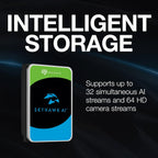 Seagate Skyhawk AI 20TB Surveillance HDD: SATA, 256MB, Rescue