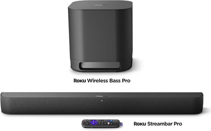 Roku Streambar Pro Renewed 4K HDR Soundbar with Wireless Bass
