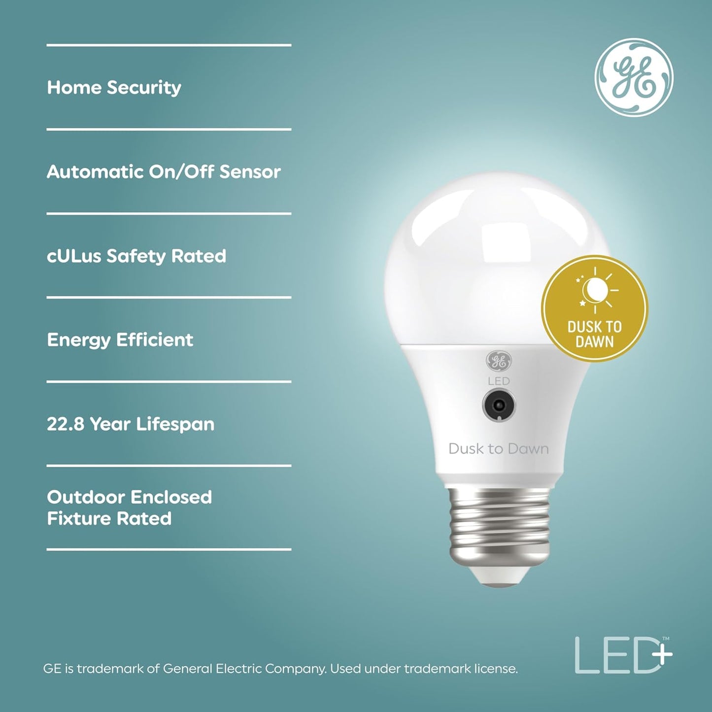 GE 93129128 LED+ Dusk to Dawn A19 2-Pack