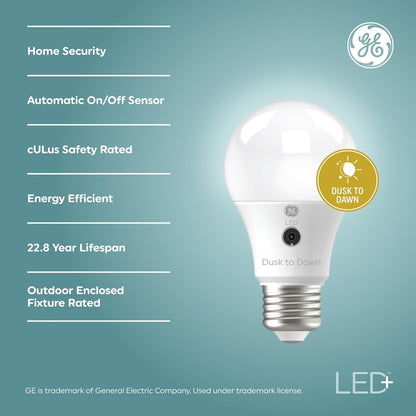 GE 93129128 LED+ Dusk to Dawn A19 2-Pack