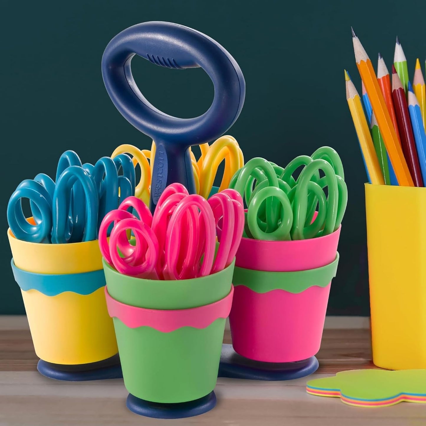 Westcott 14756 Kids' Safety Scissors and Caddy - 24 Pack
