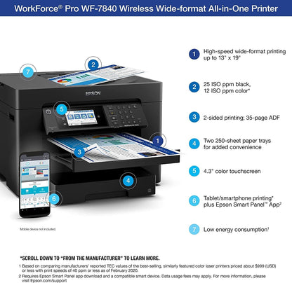 Epson WorkForce Pro WF-7840 Wireless Wide-Format Color Inkjet Printer