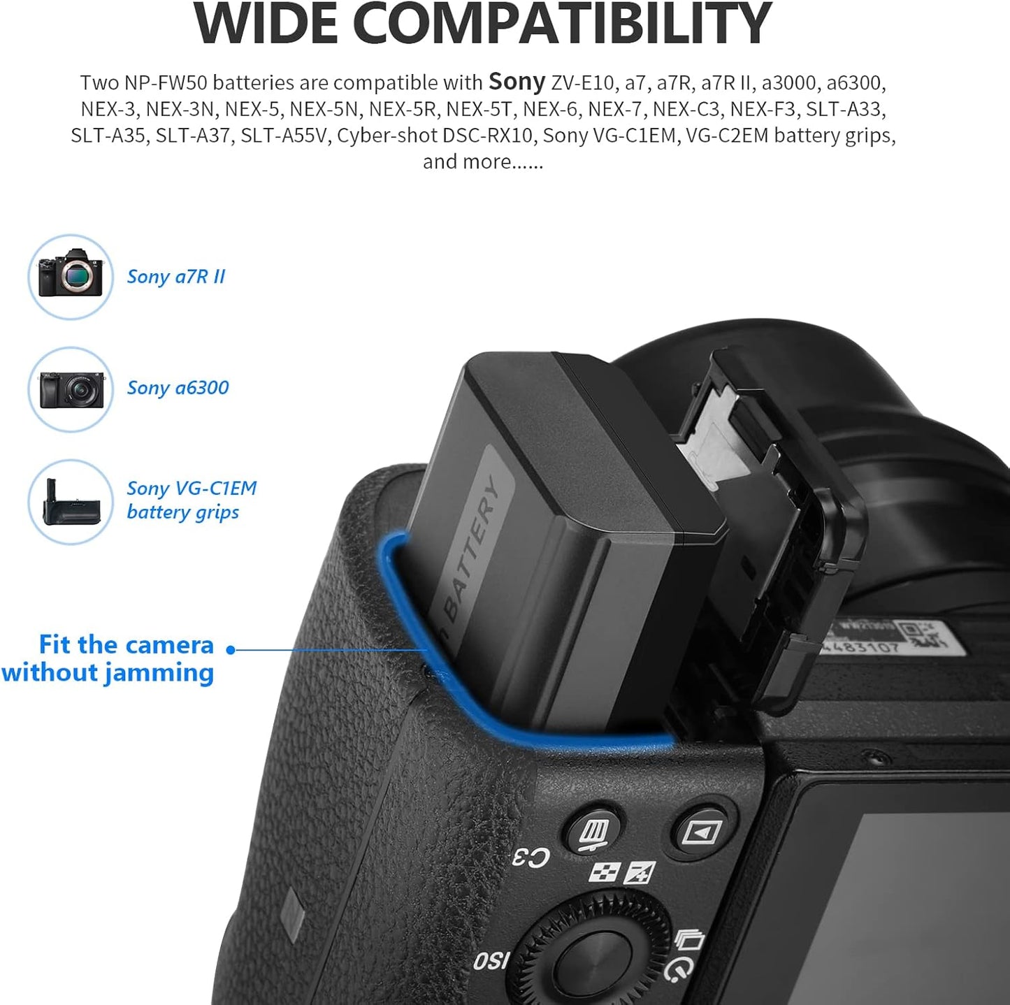 Neewer NP-FW50 Battery Charger Set Sony ZV-E10
