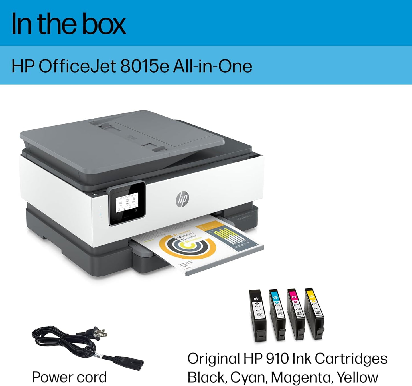 HP OfficeJet 8015e Wireless Color Printer - Instant Ink